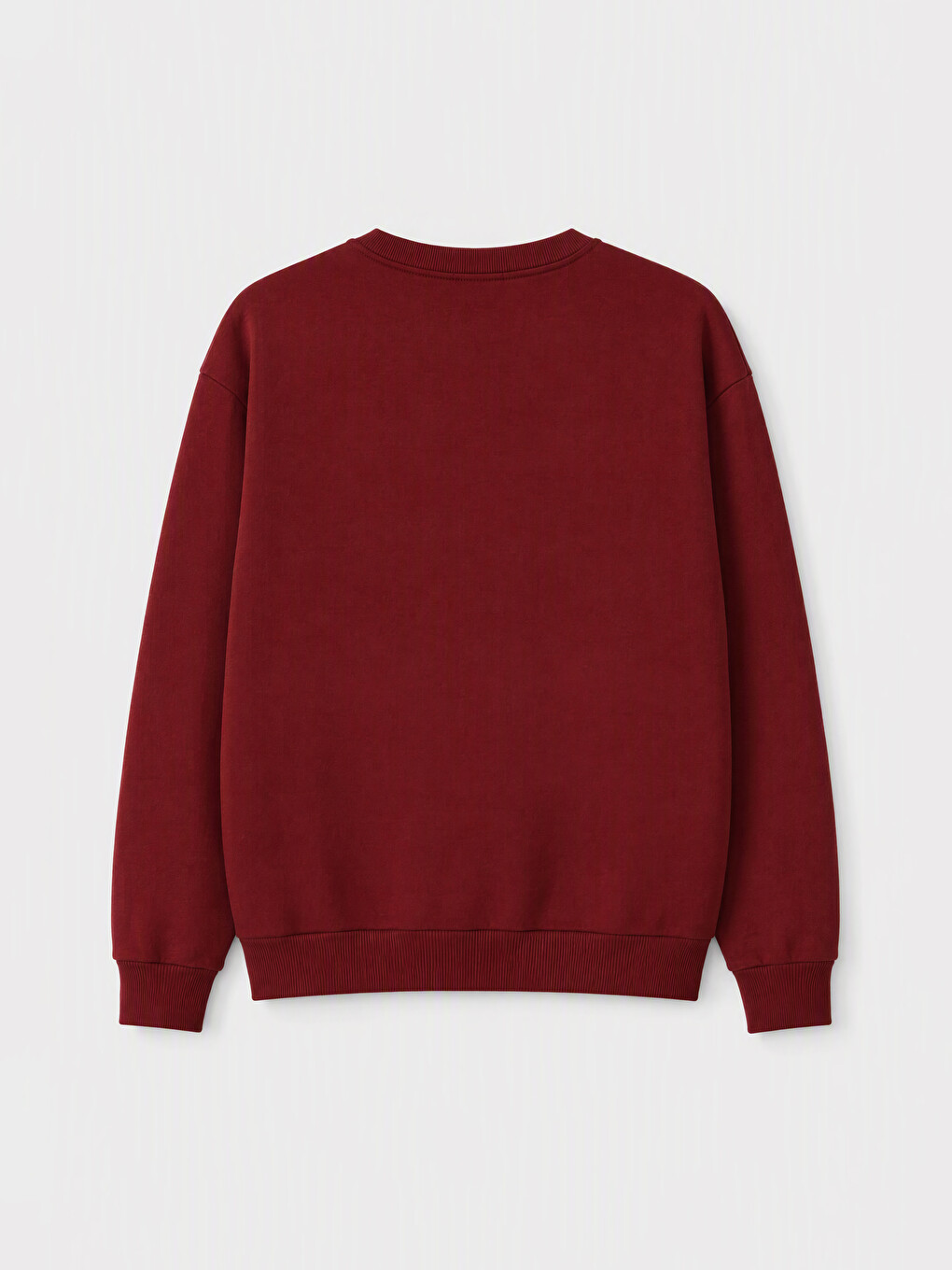 Bordo Bisiklet Yaka Erkek Sweatshirt-1