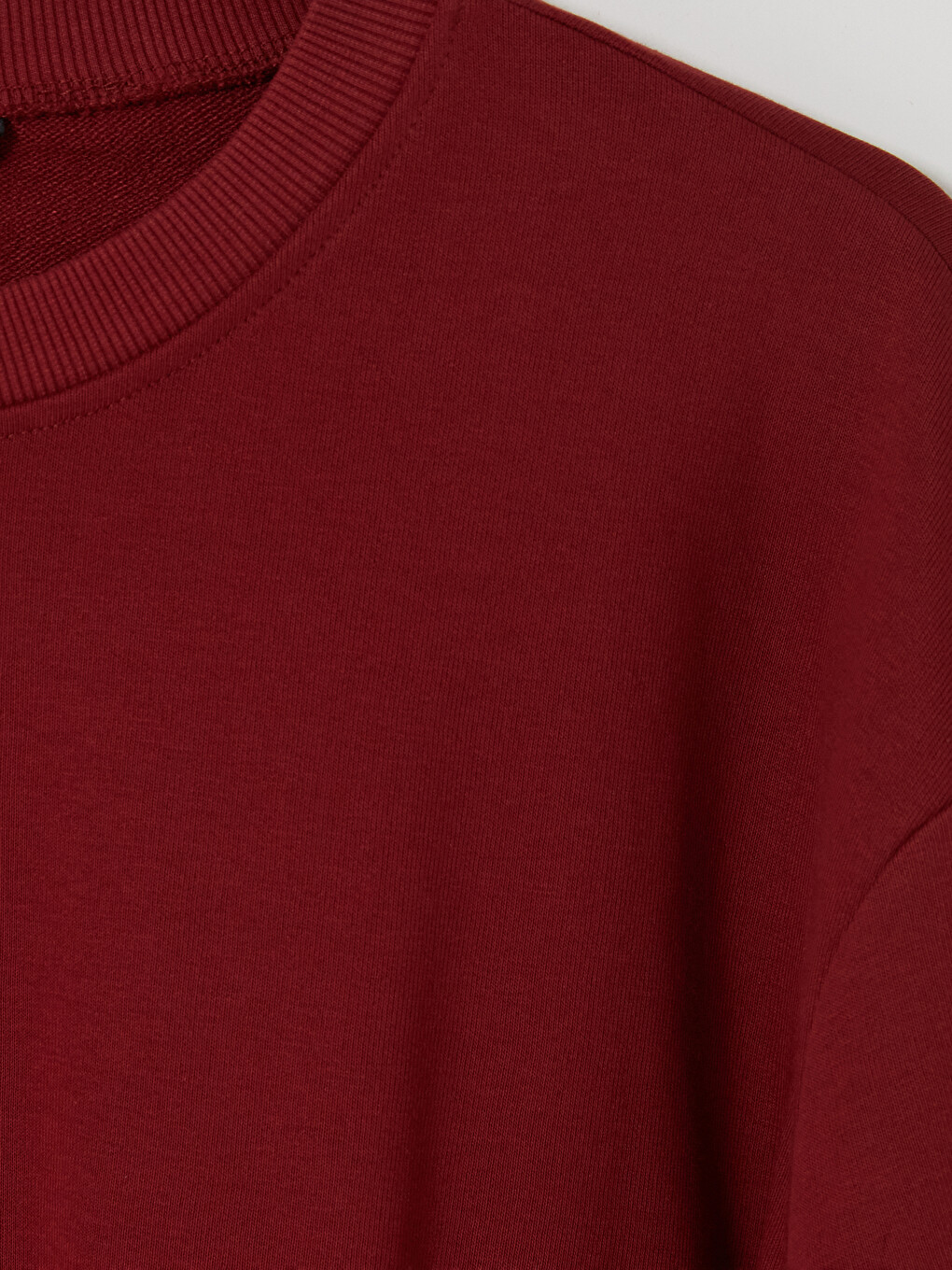 Bordo Bisiklet Yaka Erkek Sweatshirt-2