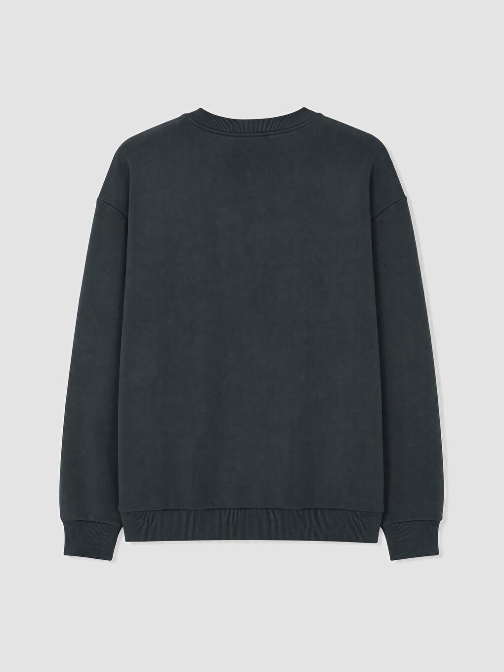 Yeşil Bisiklet Yaka Erkek Kalın Sweatshirt-2