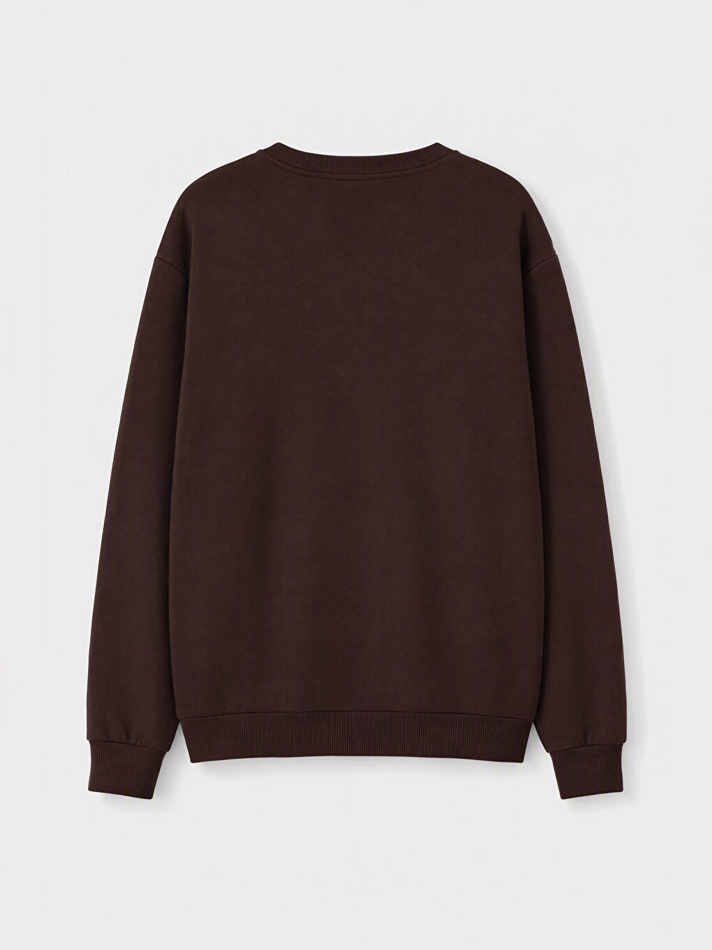 Kahverengi Bisiklet Yaka Erkek Sweatshirt-1
