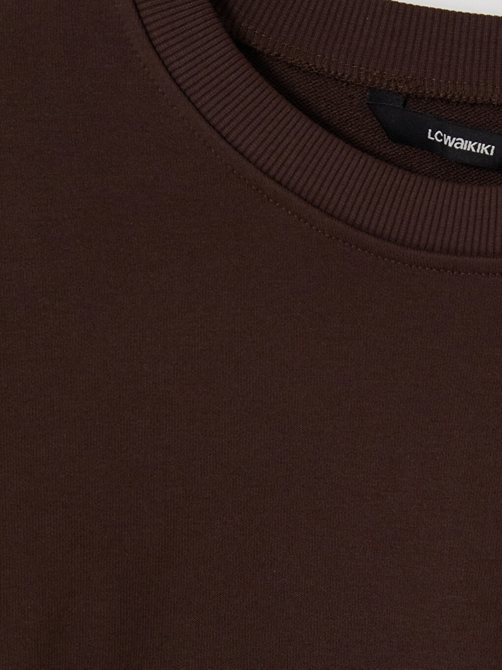 Kahverengi Bisiklet Yaka Erkek Sweatshirt-2