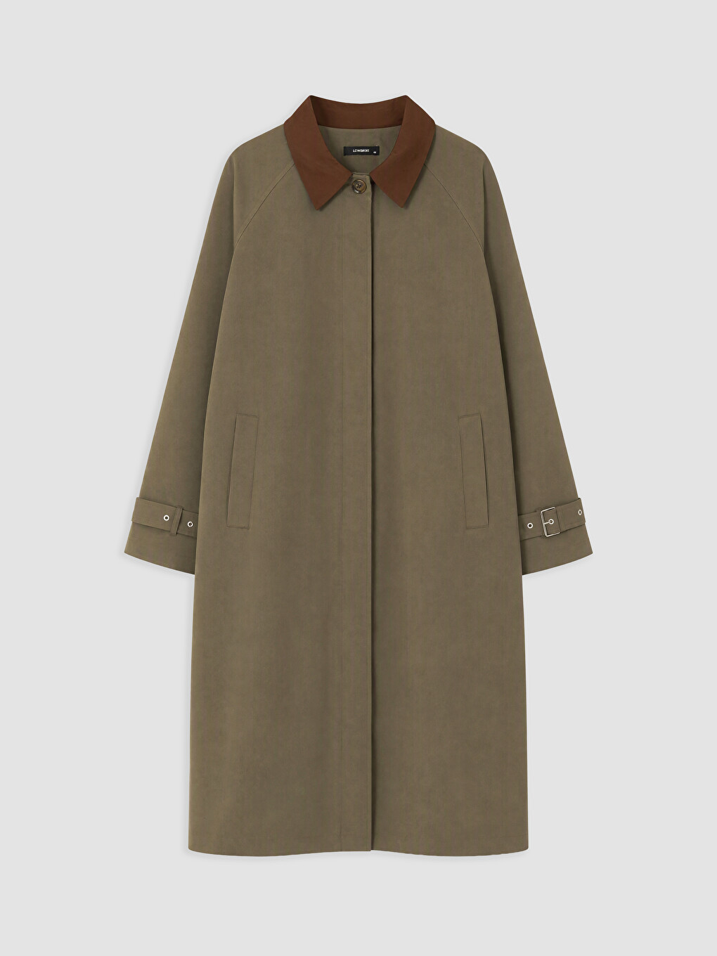 Plus Size Contrast Collar Women's Trench Coat