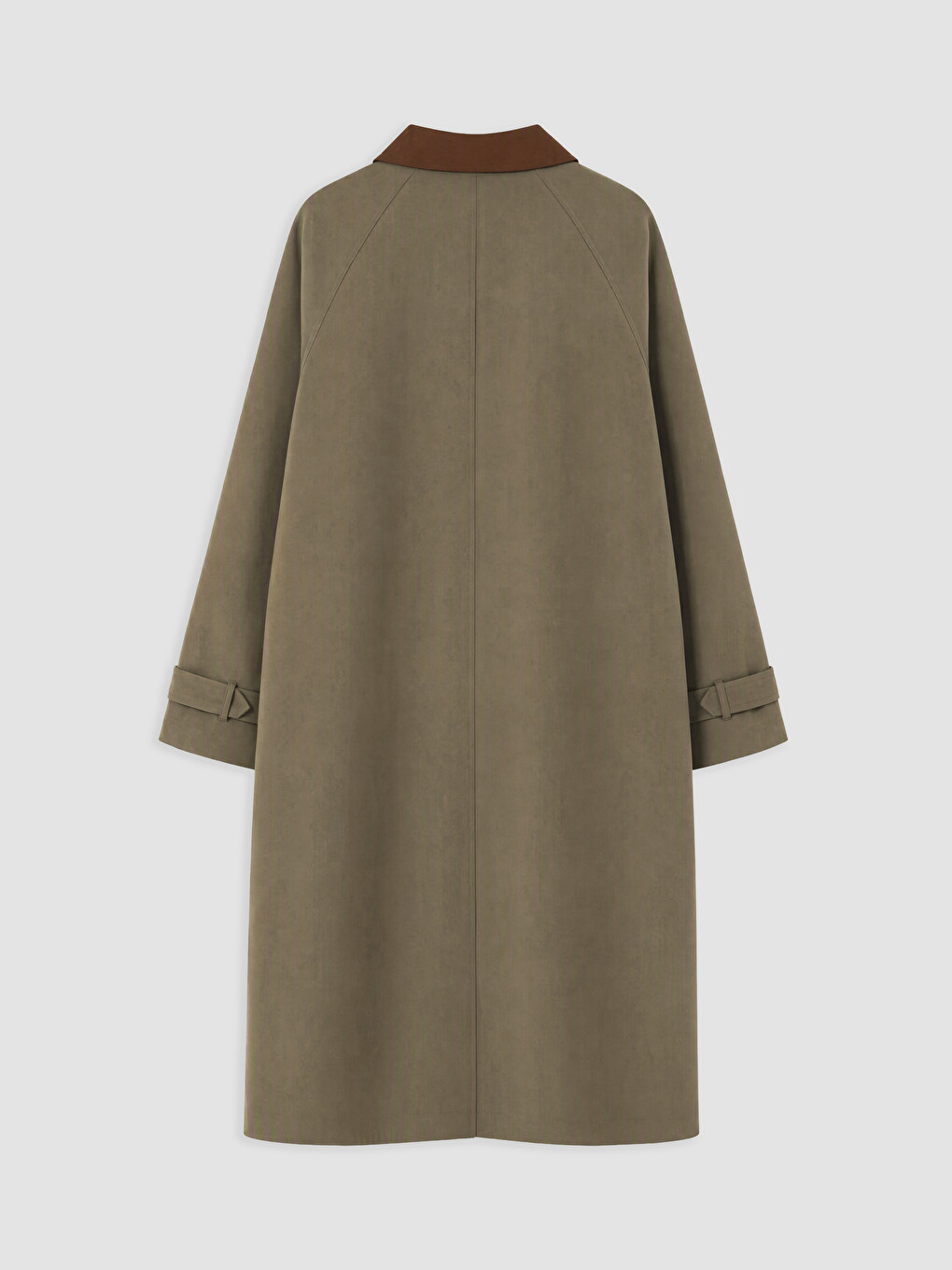 Plus Size Contrast Collar Women's Trench Coat-1