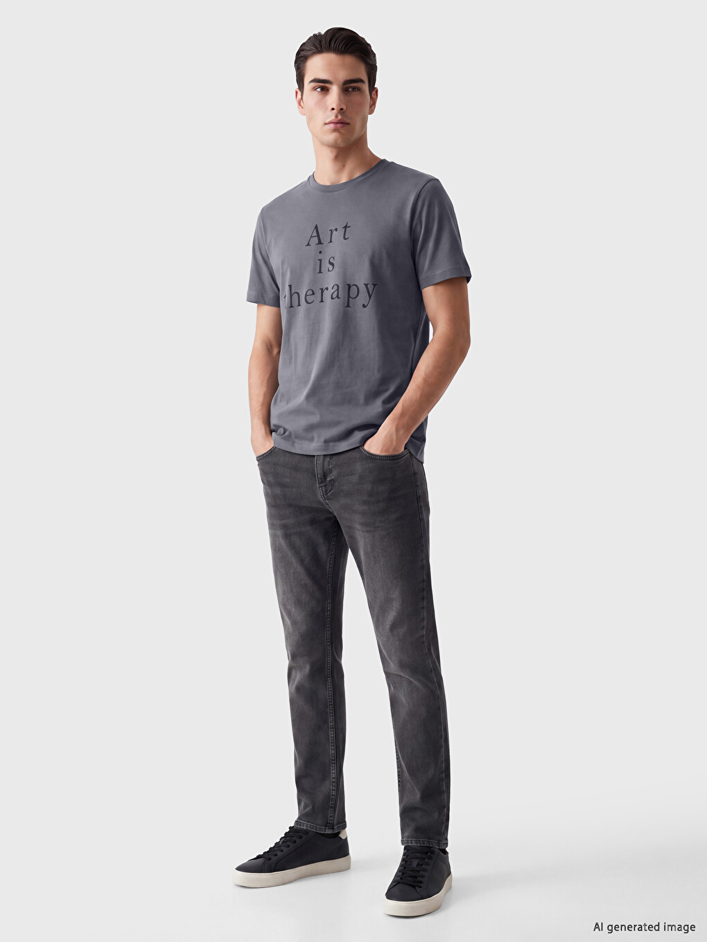 Crew Neck Printed Men's T-shirt-1