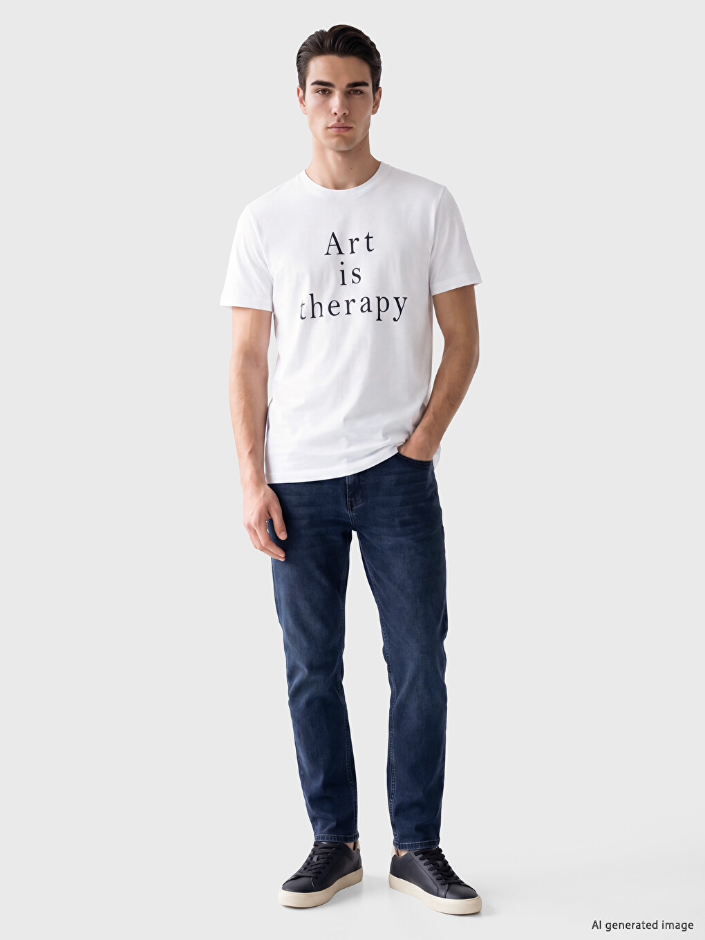 Crew Neck Printed Men's T-shirt-1