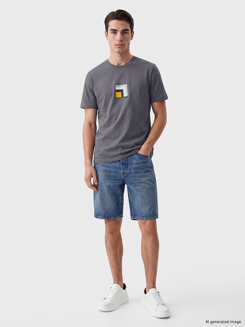 Crew Neck Printed Men's T-shirt-1