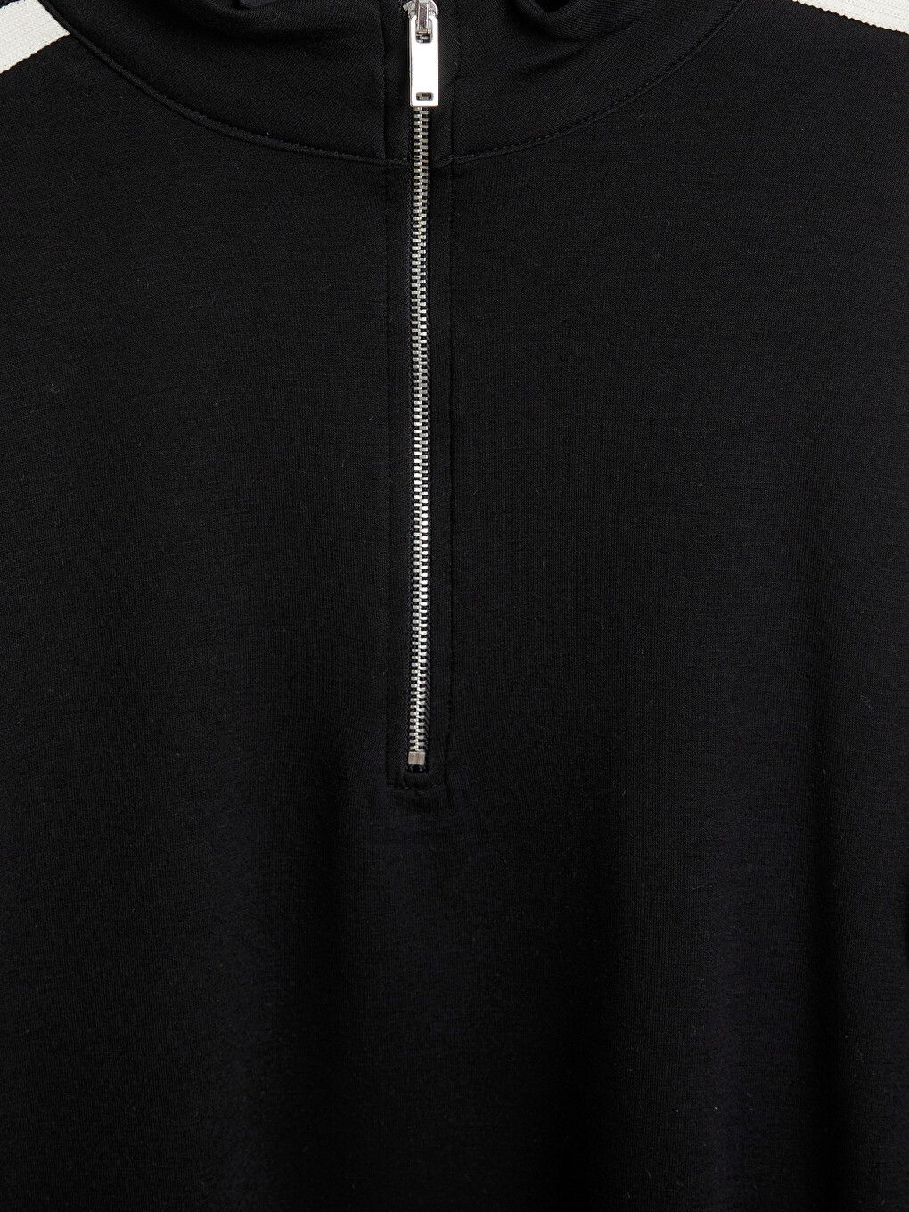 Siyah Soft Touch Kadın Sweatshirt Tunik-2