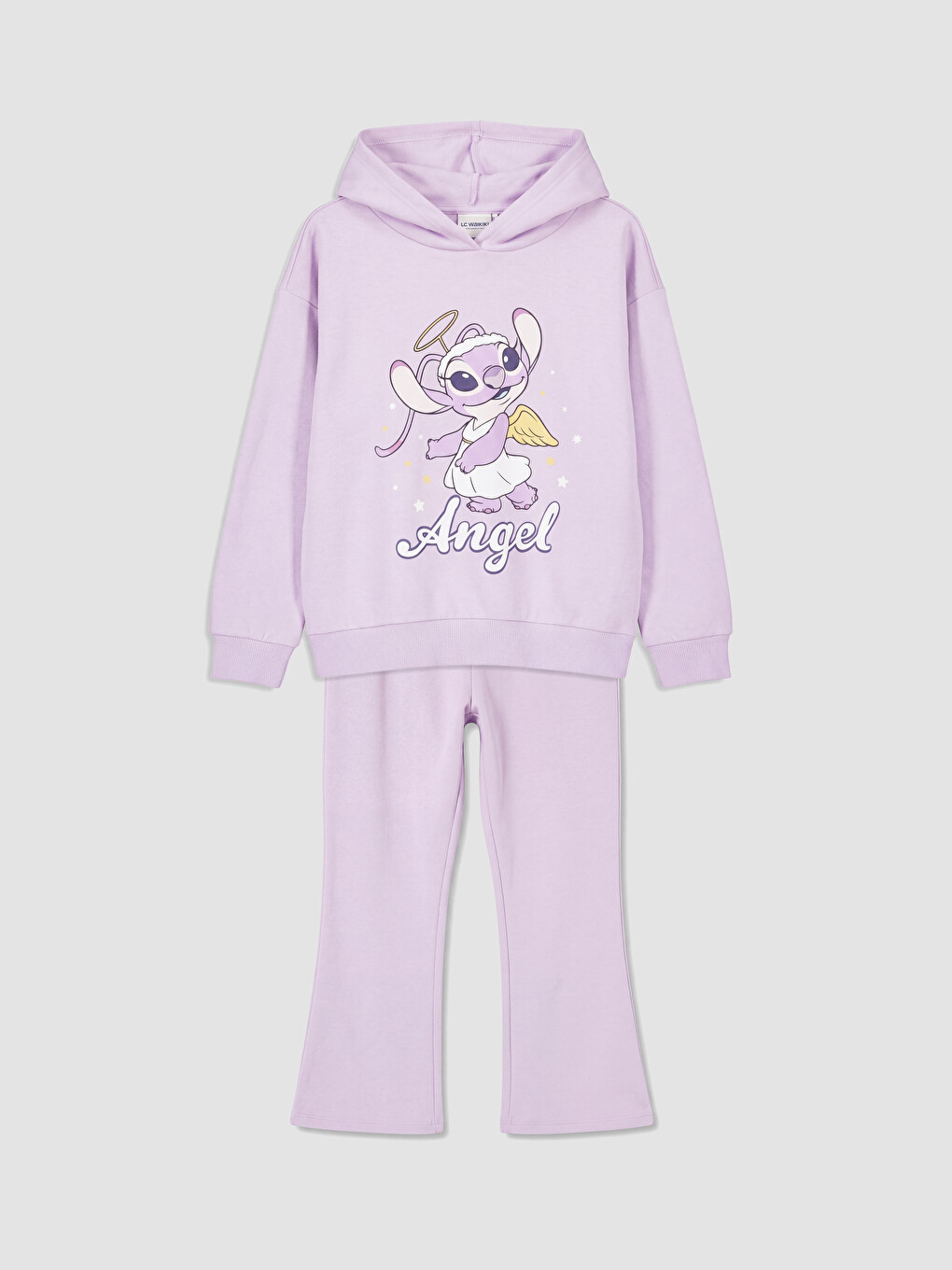 Angel Printed Girls' Tracksuit Set