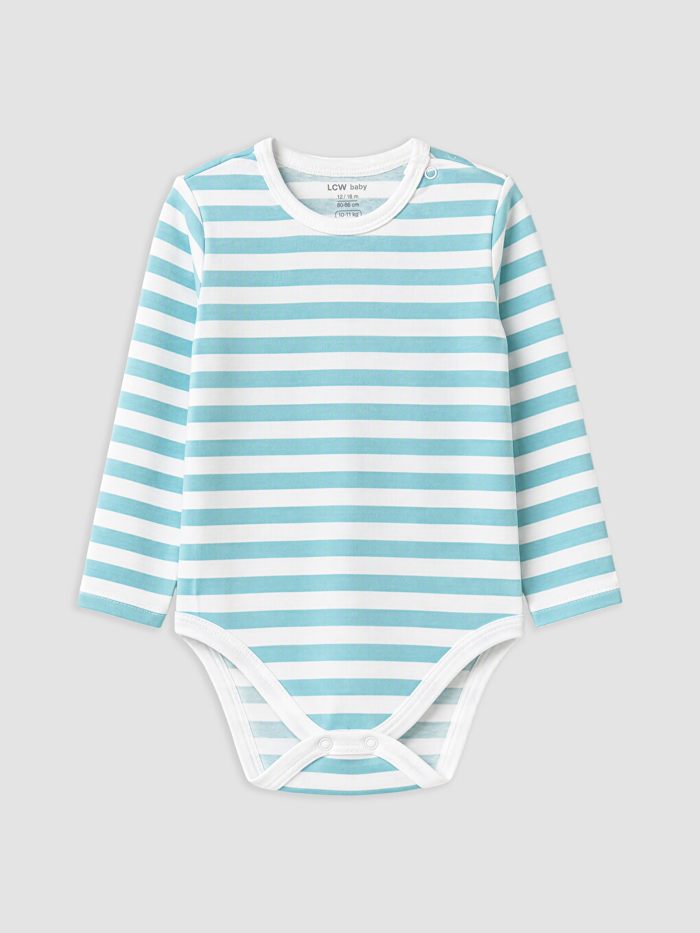 Turkuaz Çizgili Erkek Bebek Çıtçıtlı Body