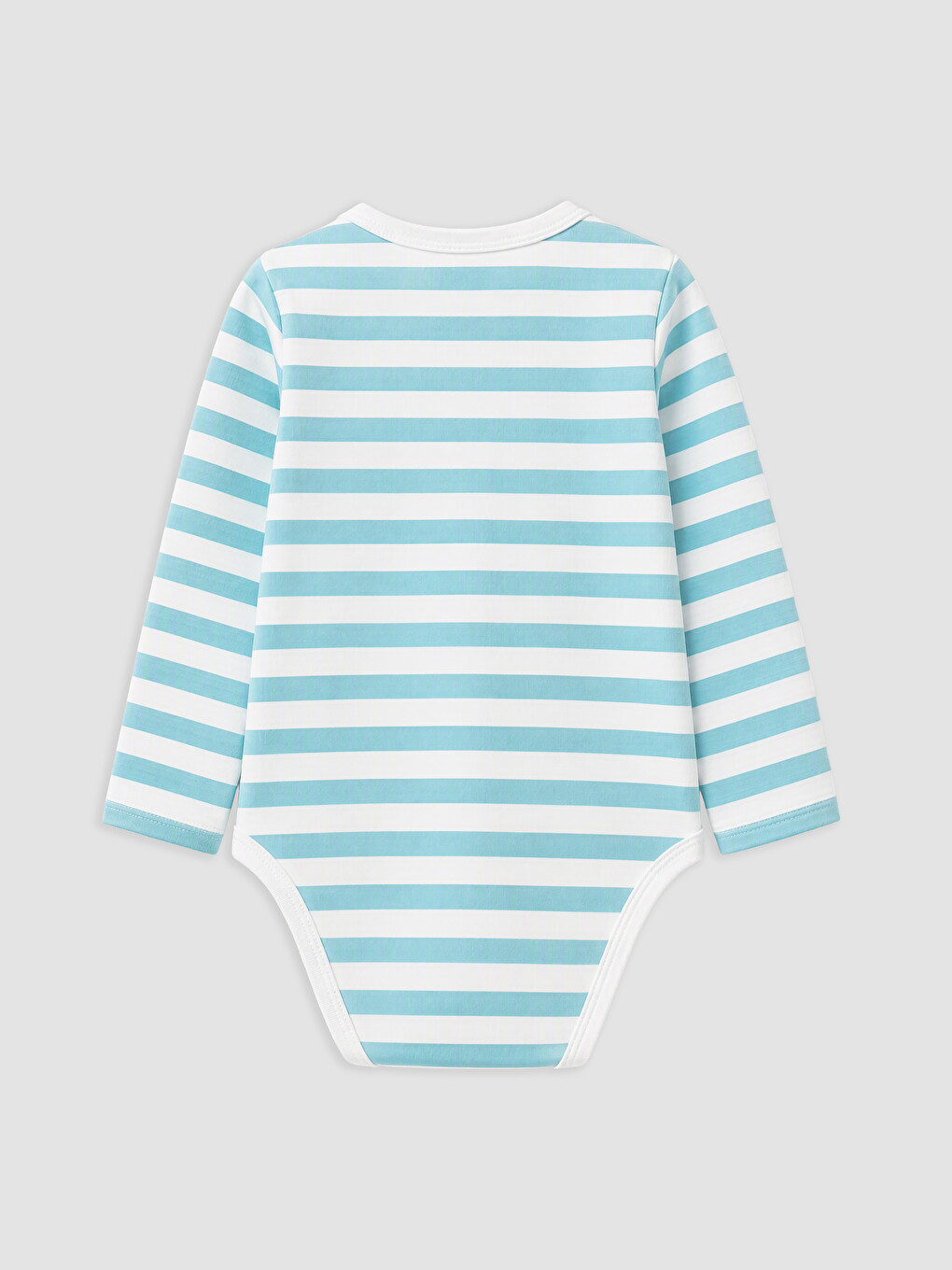 Turkuaz Çizgili Erkek Bebek Çıtçıtlı Body-1