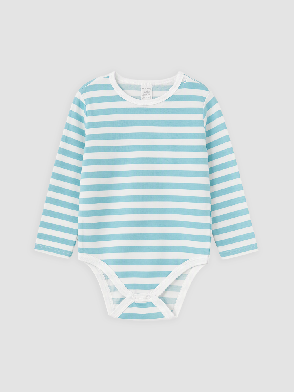 Turkuaz Çizgili Bebek Çıtçıtlı Body