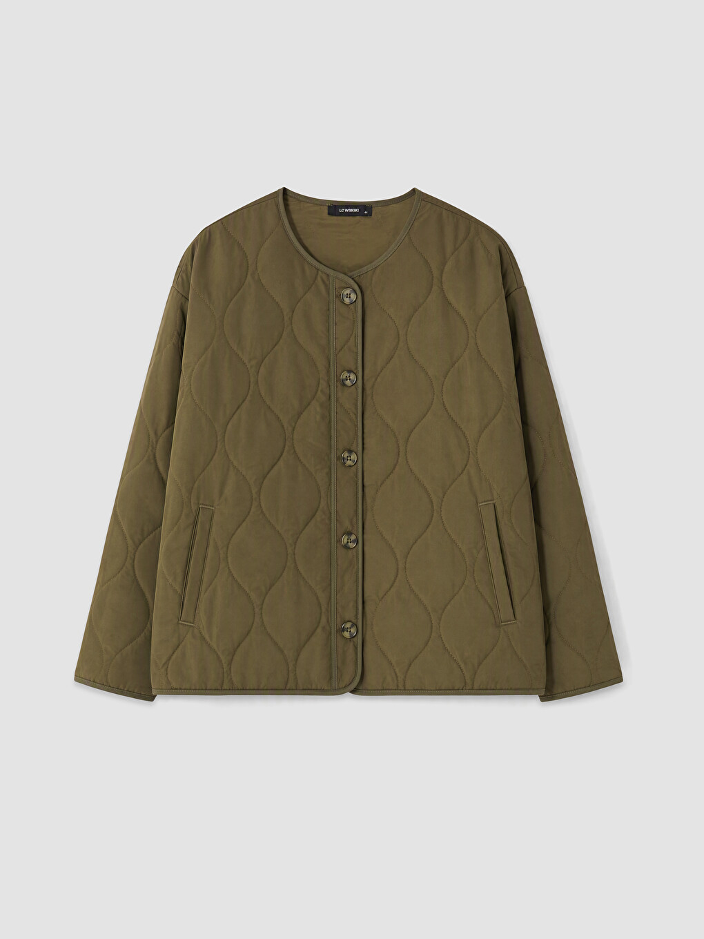 Crew Neck Quilted Women's Coat
