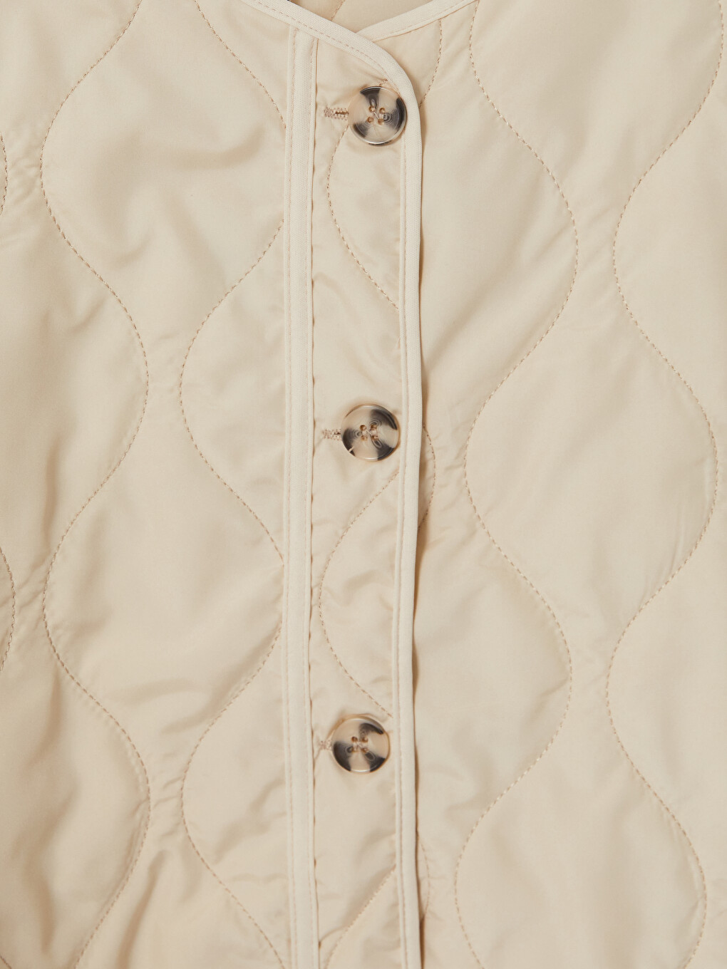 Crew Neck Quilted Women's Coat-2