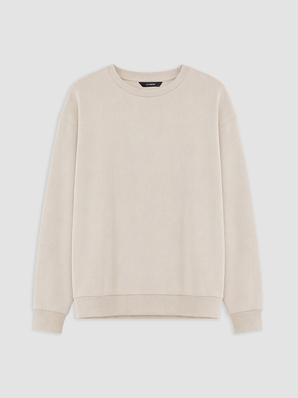 Gri Bisiklet Yaka Erkek Sweatshirt-4