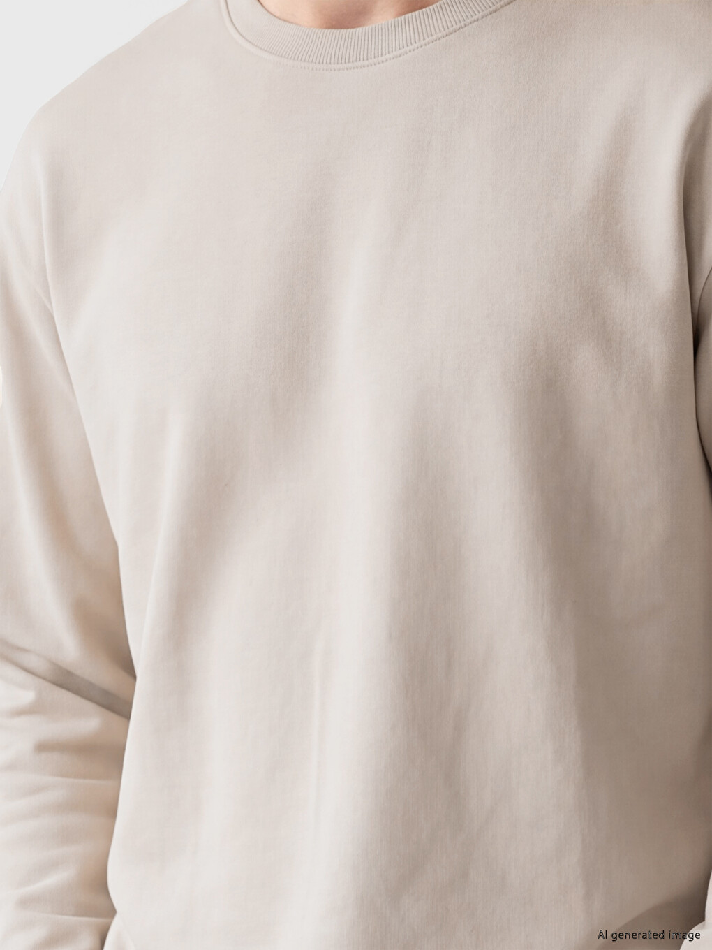 Gri Bisiklet Yaka Erkek Sweatshirt-2