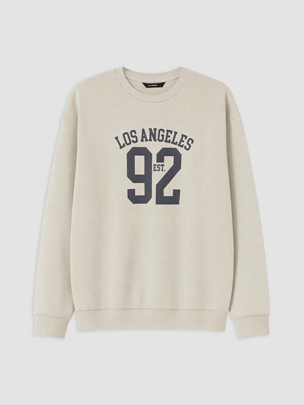 Gri Los Angeles Baskılı Erkek Sweatshirt