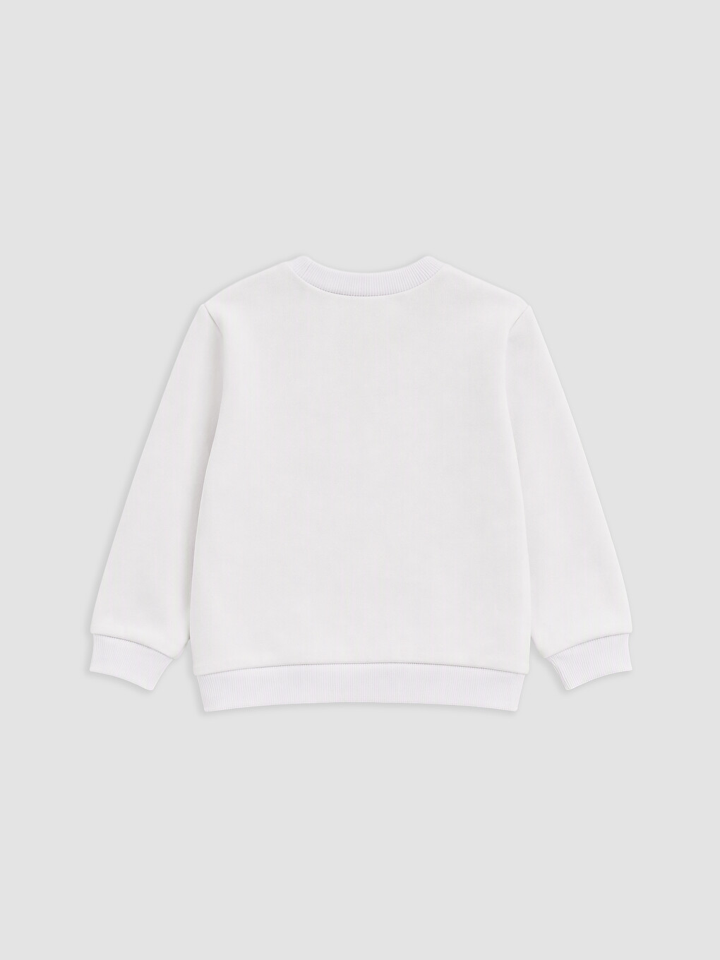 Beyaz Kız Çocuk Kalın Sweatshirt-1