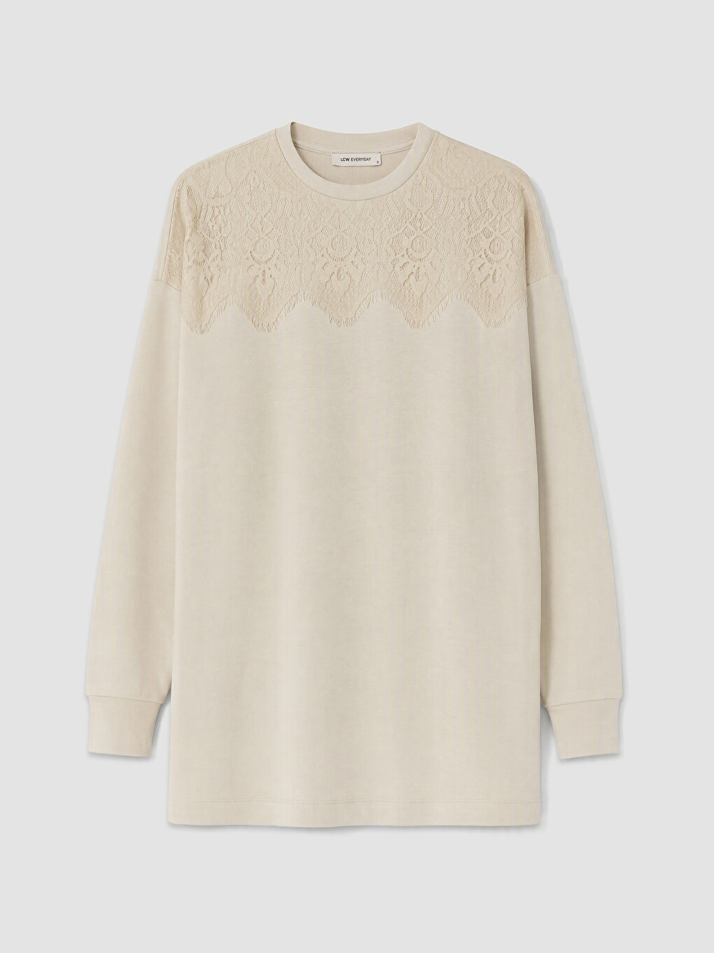 Lace Detailed Women's Sweatshirt Tunic-4