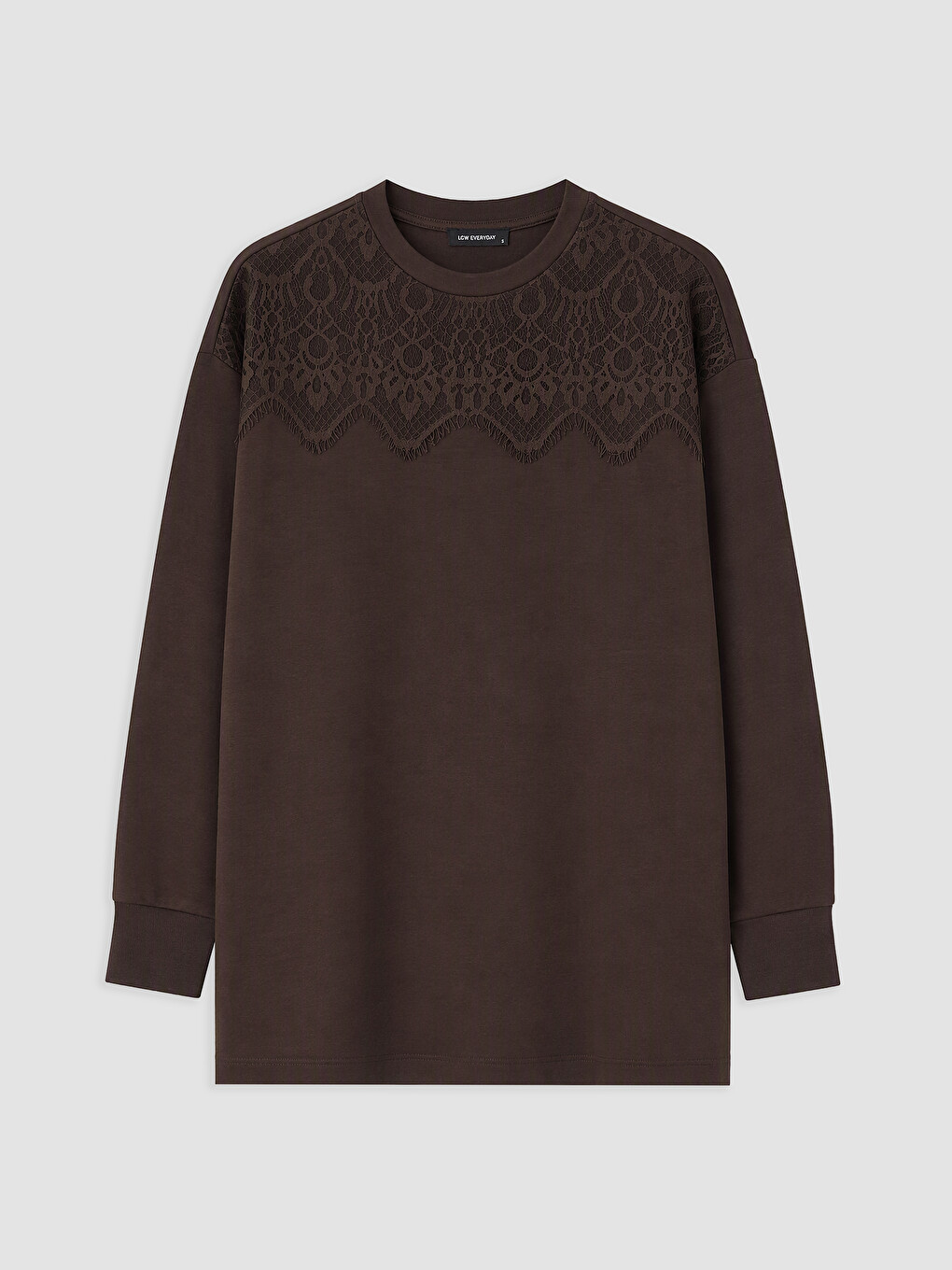 Lace Detailed Women's Sweatshirt Tunic-4