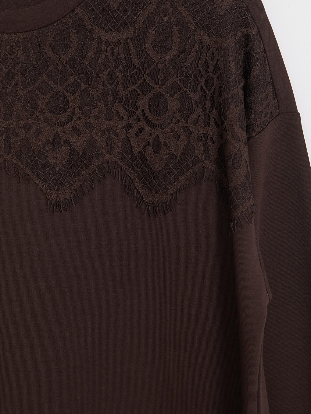 Lace Detailed Women's Sweatshirt Tunic-6