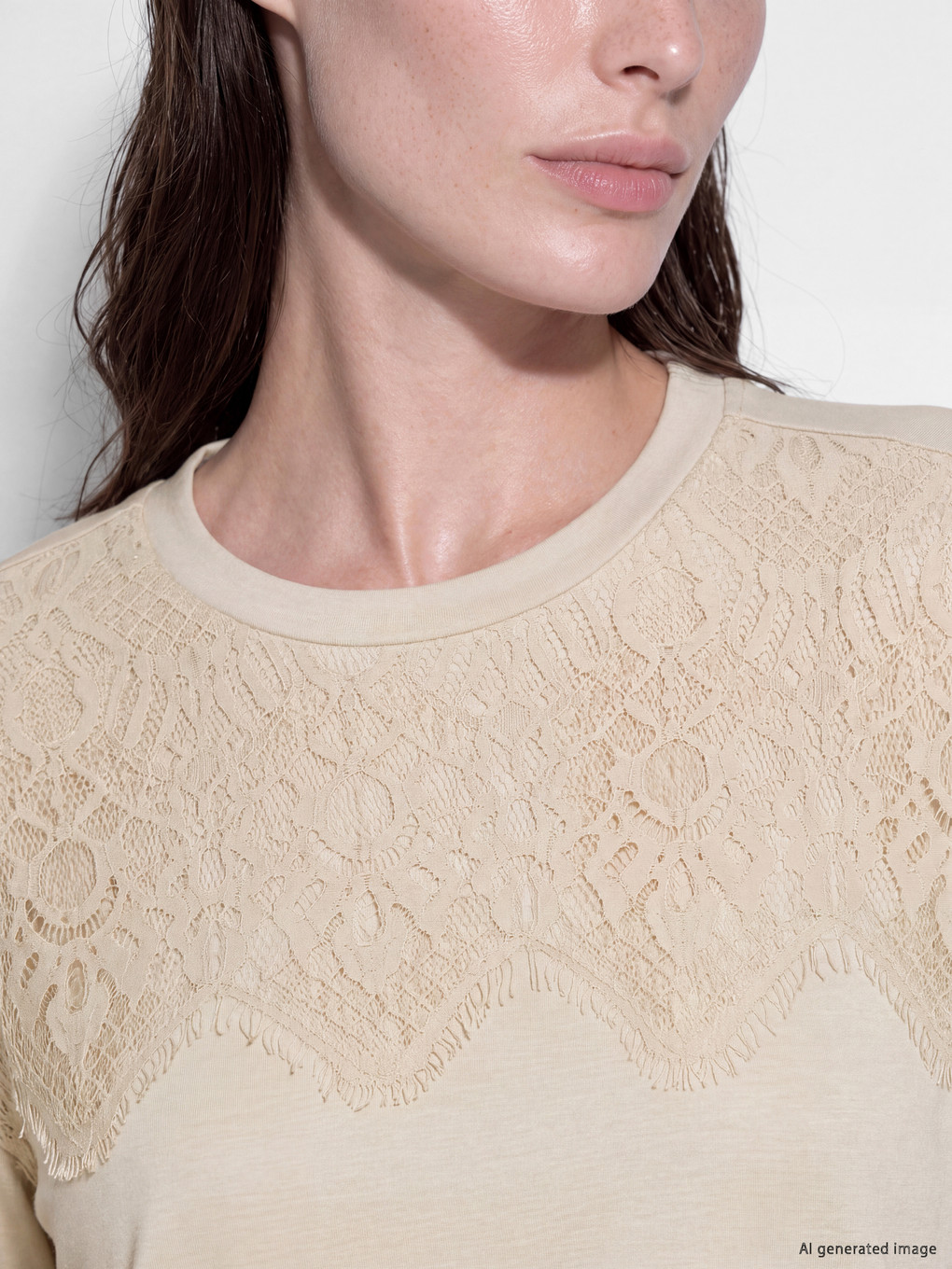 Lace Detailed Women's Sweatshirt Tunic-2
