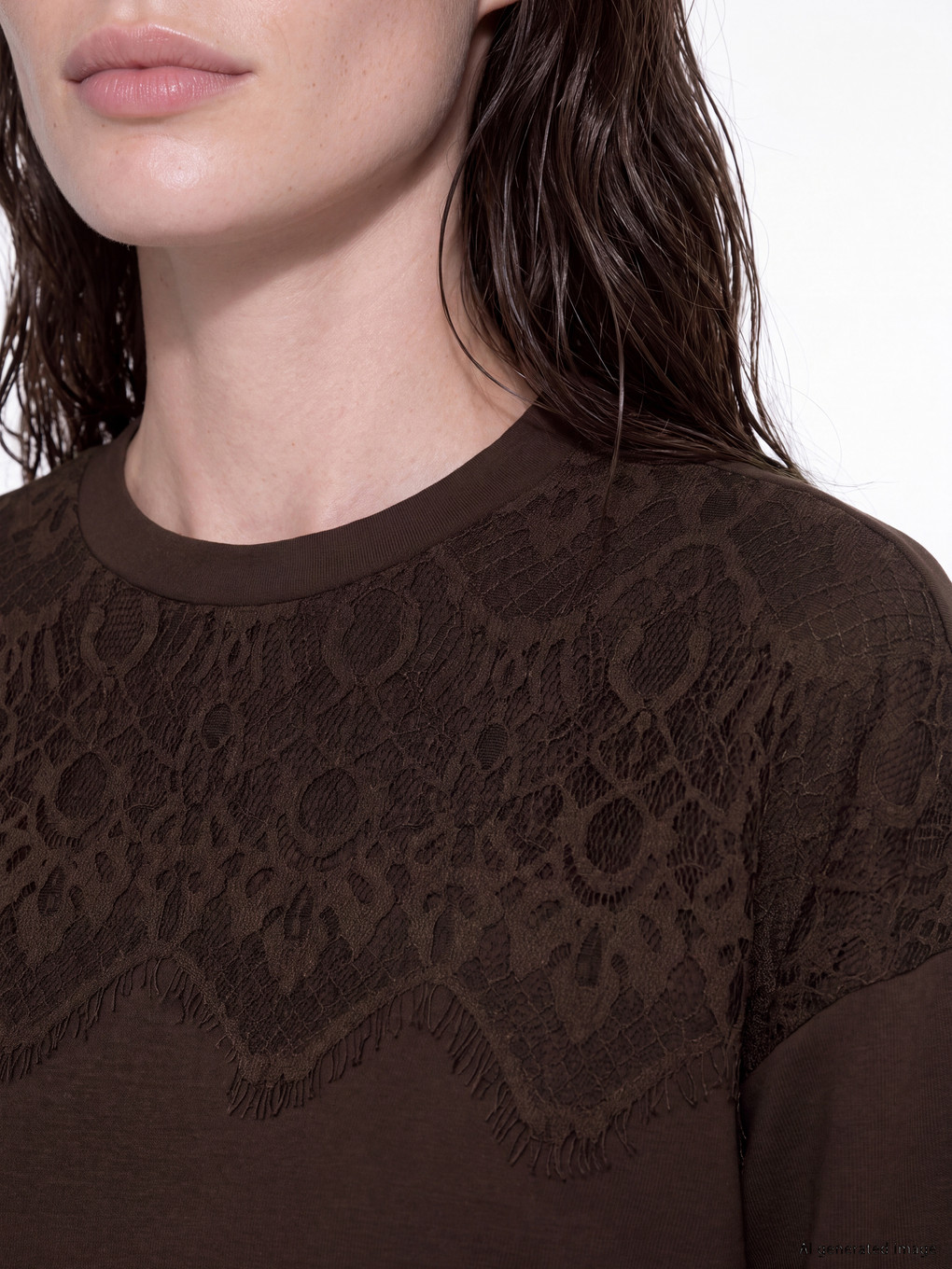 Lace Detailed Women's Sweatshirt Tunic-2