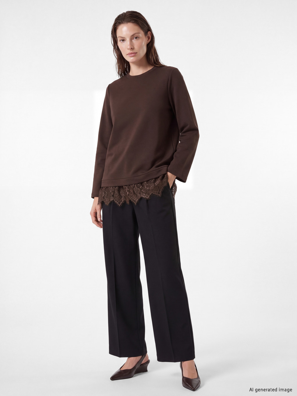 Lace Detailed Soft Touch Women's Tunic-1
