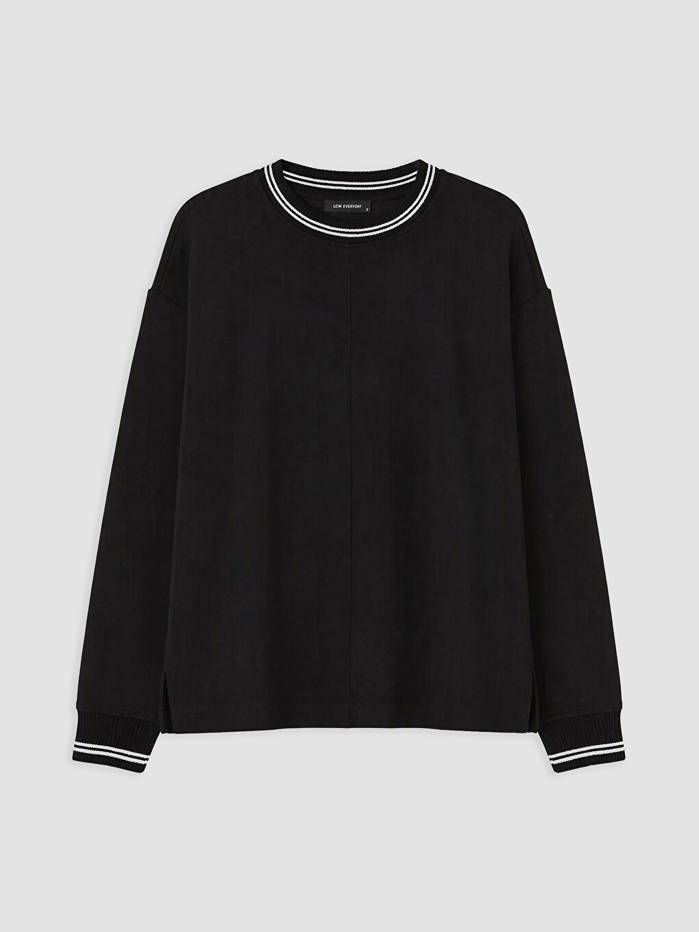 Siyah Soft Touch Çizgili Kadın Sweatshirt