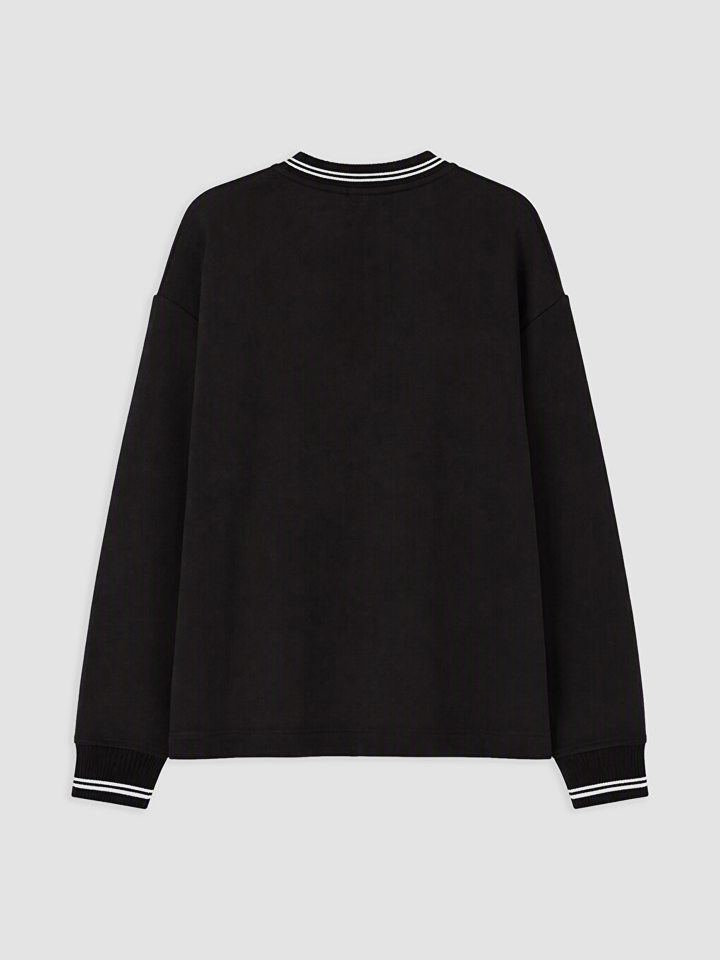 Siyah Soft Touch Çizgili Kadın Sweatshirt-1