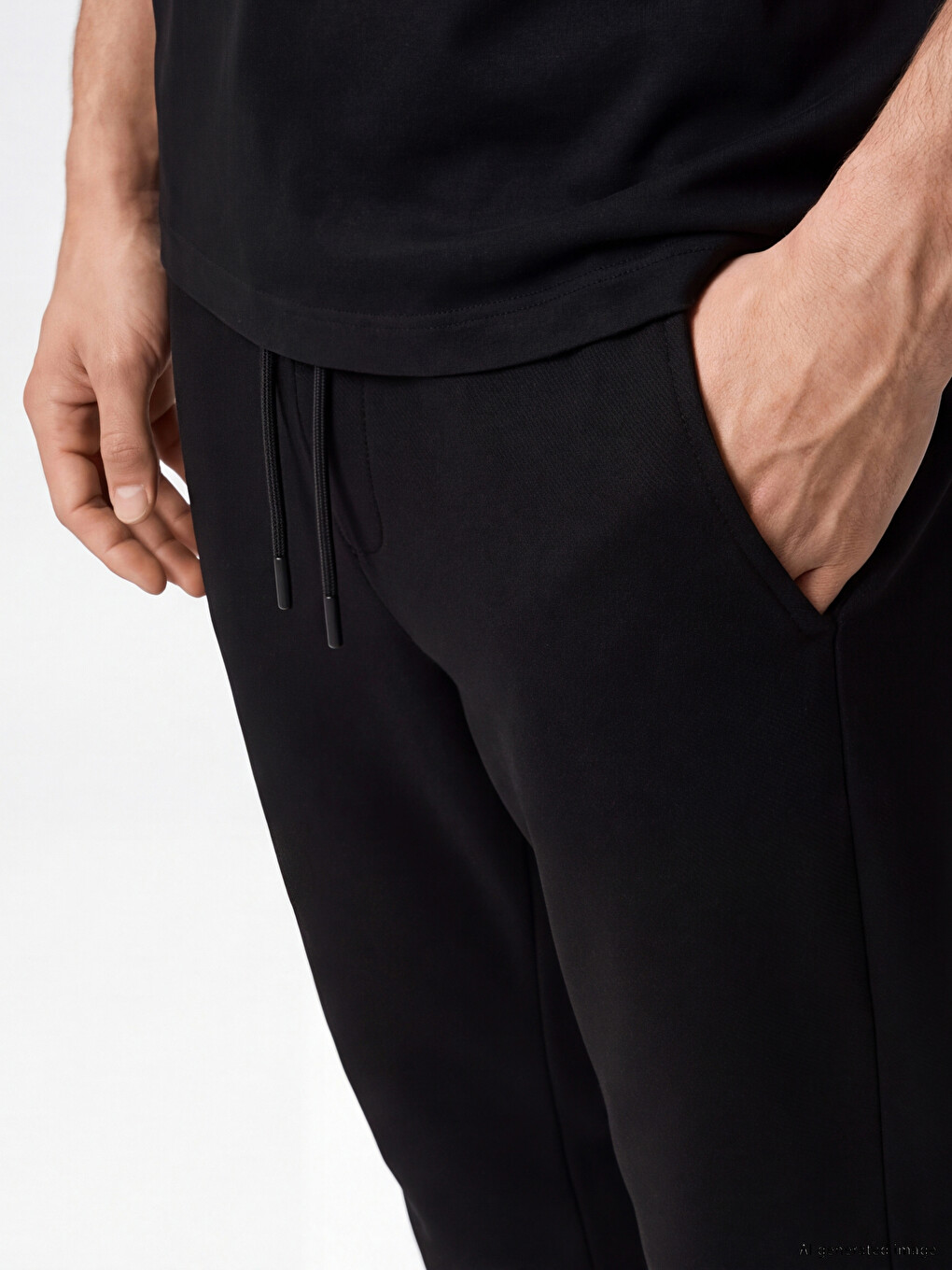 Siyah Regular Fit Erkek Jogger Eşofman Altı-2
