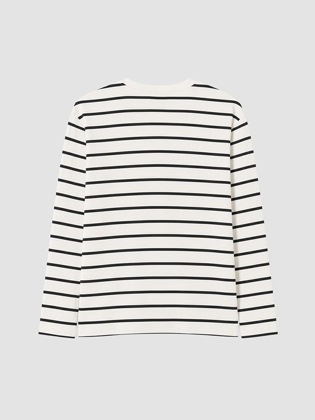 Beyaz Bisiklet Yaka Çizgili Erkek Sweatshirt-2