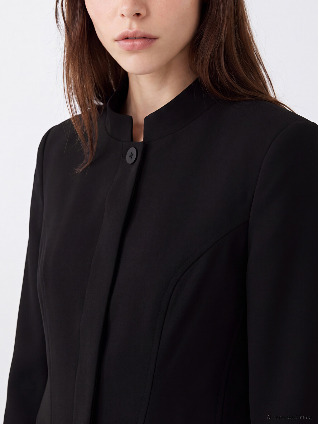 Sacou Blazer Femeie Cu Guler Bandă-2