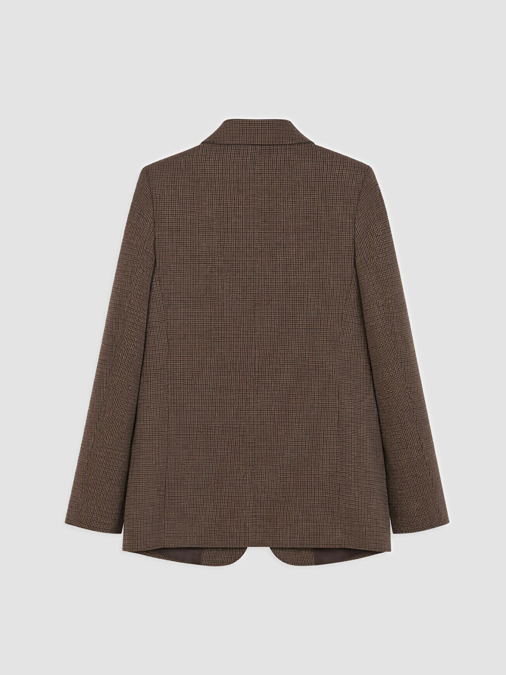 Kahverengi Ekose Kadın Blazer Ceket-1