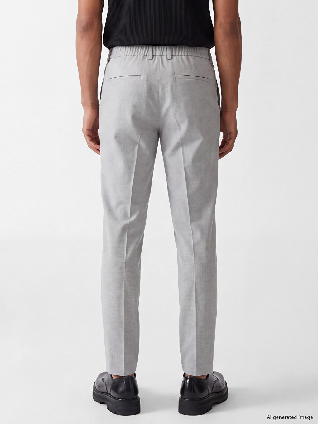 Gri Regular Fit Erkek Pileli Pantolon-2