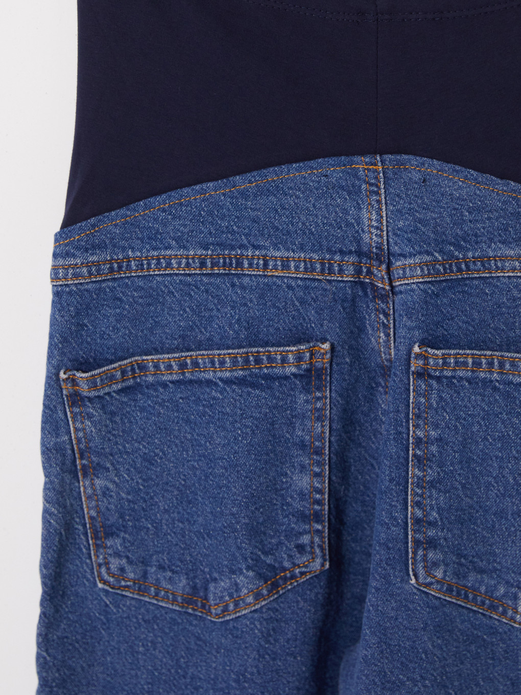 İndigo Karın Panelli Hamile Straight Jean-3