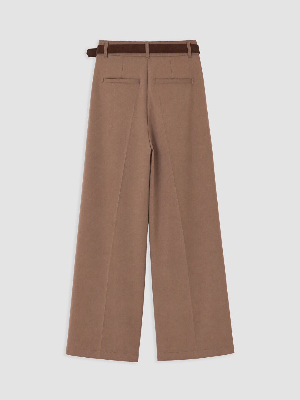 Belted Women's Pleated Fabric Trousers-1