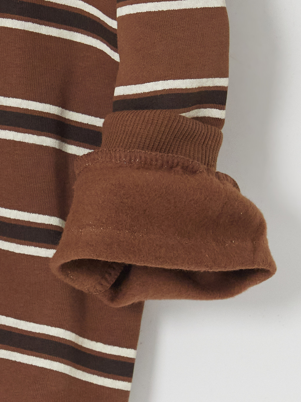 Kahverengi Çizgili Erkek Çocuk Kalın Sweatshirt-3