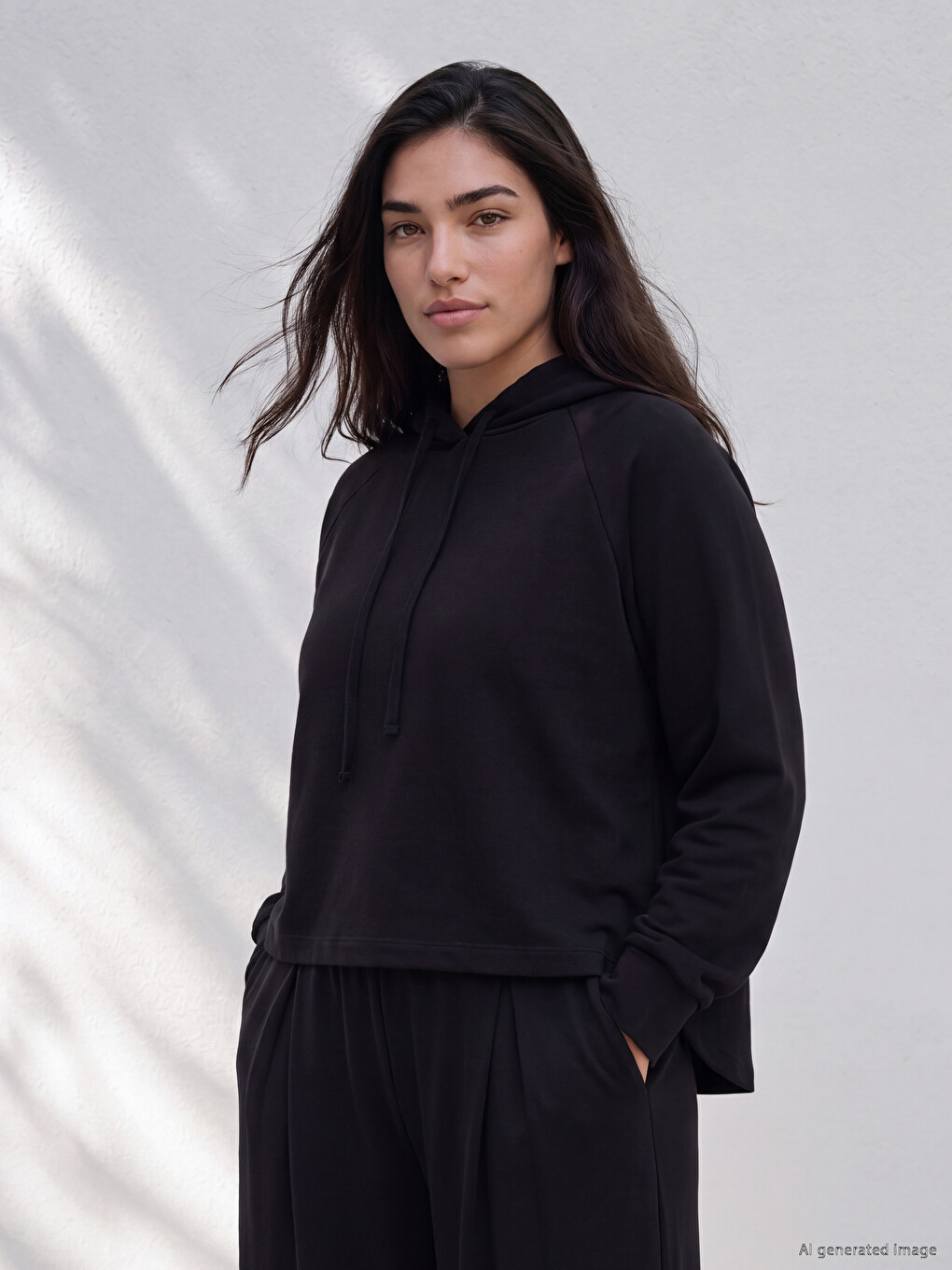 Woman Black Hoodie-2