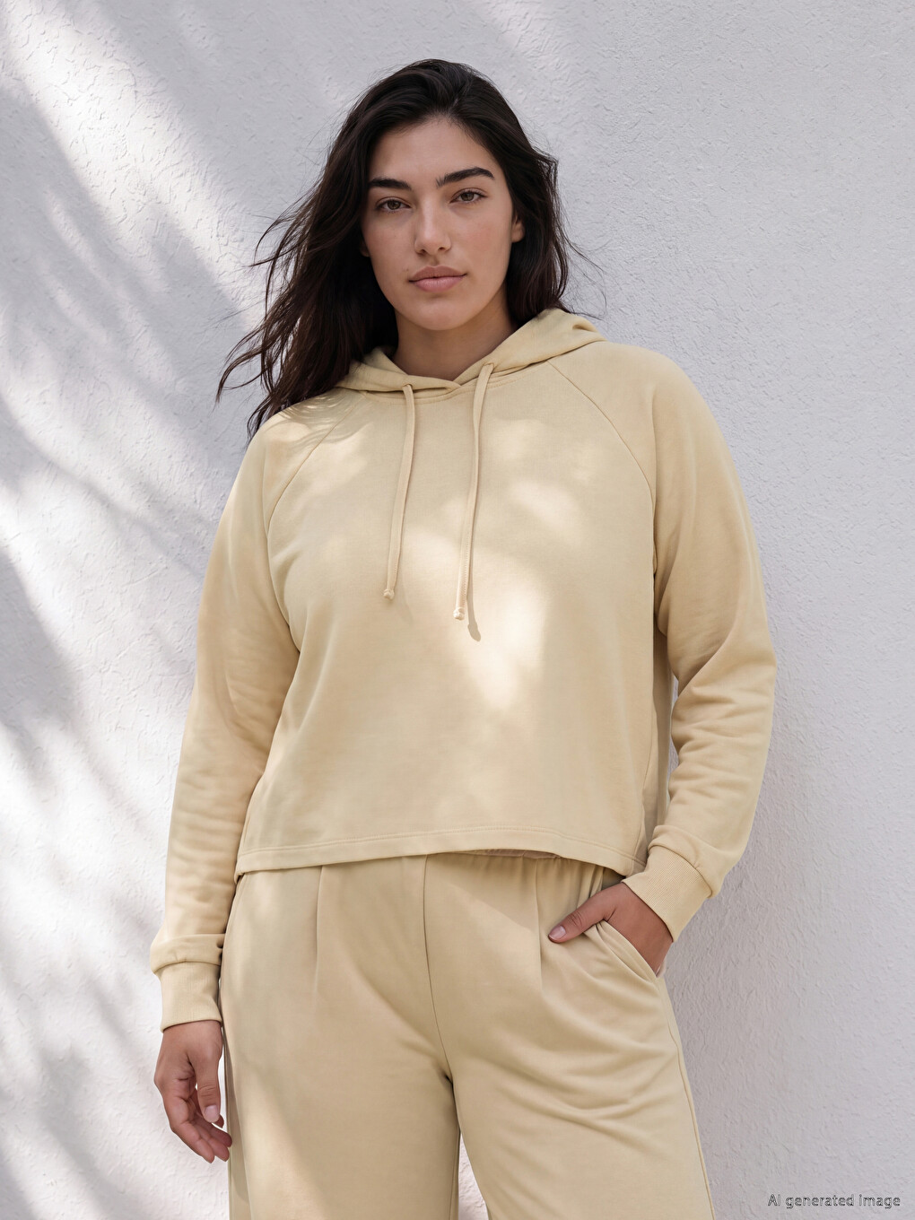 Woman Beige Hoodie-2