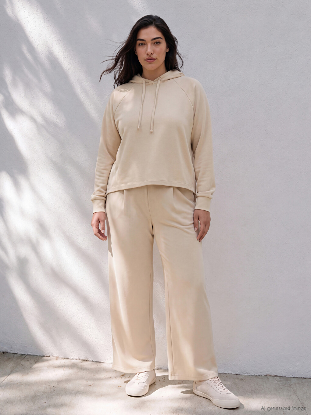Woman Beige Sweatpants