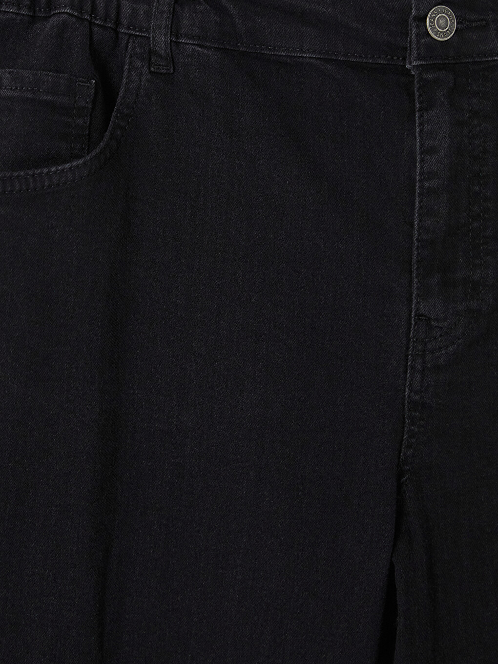 Siyah Beli Lastikli Wideleg Jean-6