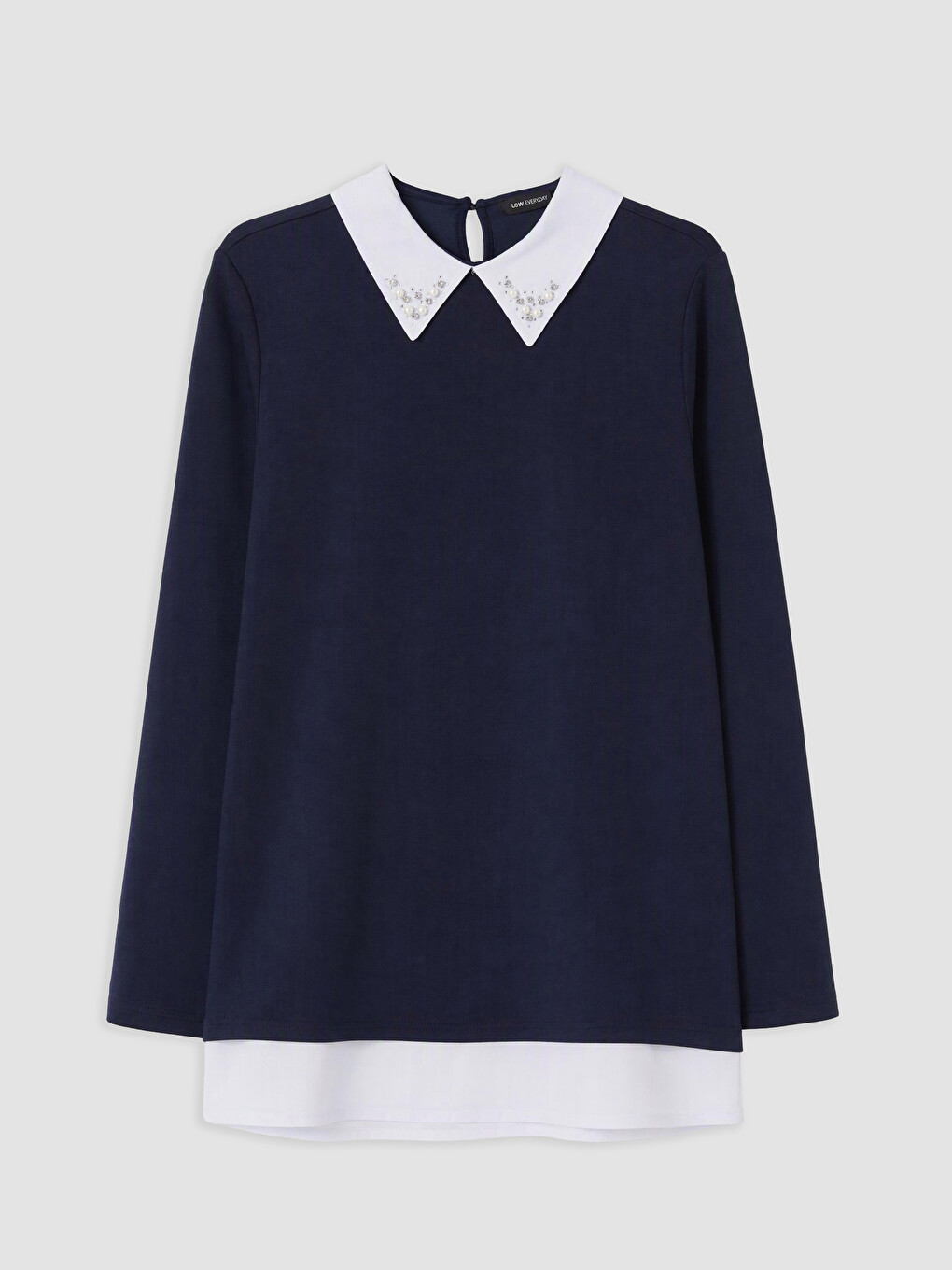 Lacivert Soft Touch Oversize Kadın Sweatshirt Tunik