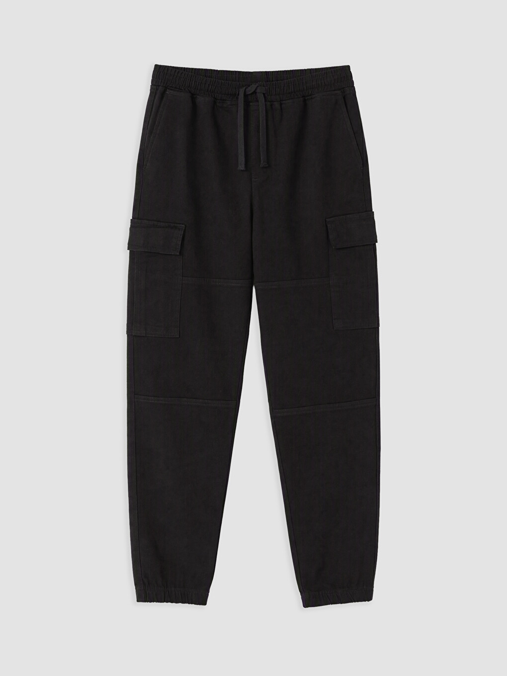 Siyah Regular Fit Erkek Kargo Pantolon
