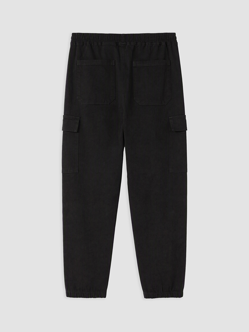 Siyah Regular Fit Erkek Kargo Pantolon-1