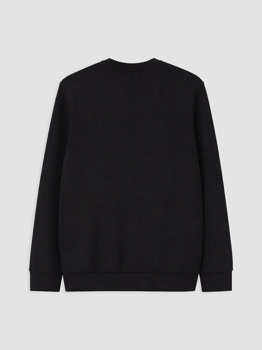 Siyah Bisiklet Yaka Erkek Sweatshirt-1