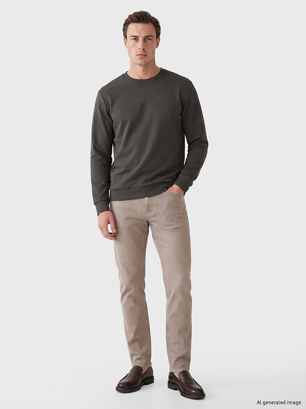 Crew Neck Printed Men's Sweatshirt-1