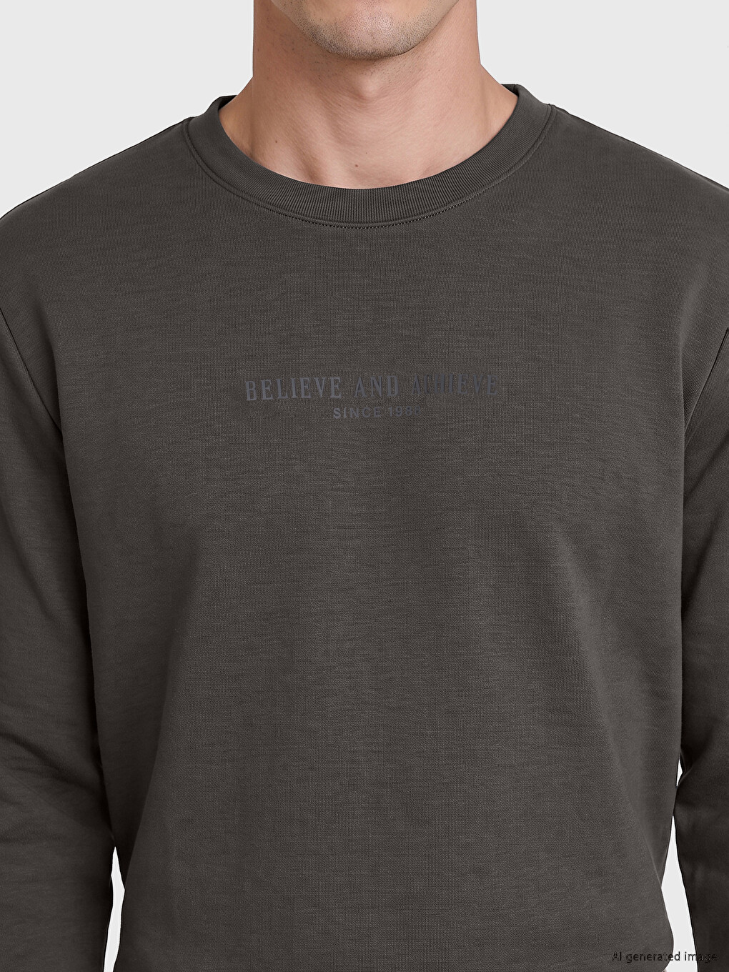Crew Neck Printed Men's Sweatshirt-2