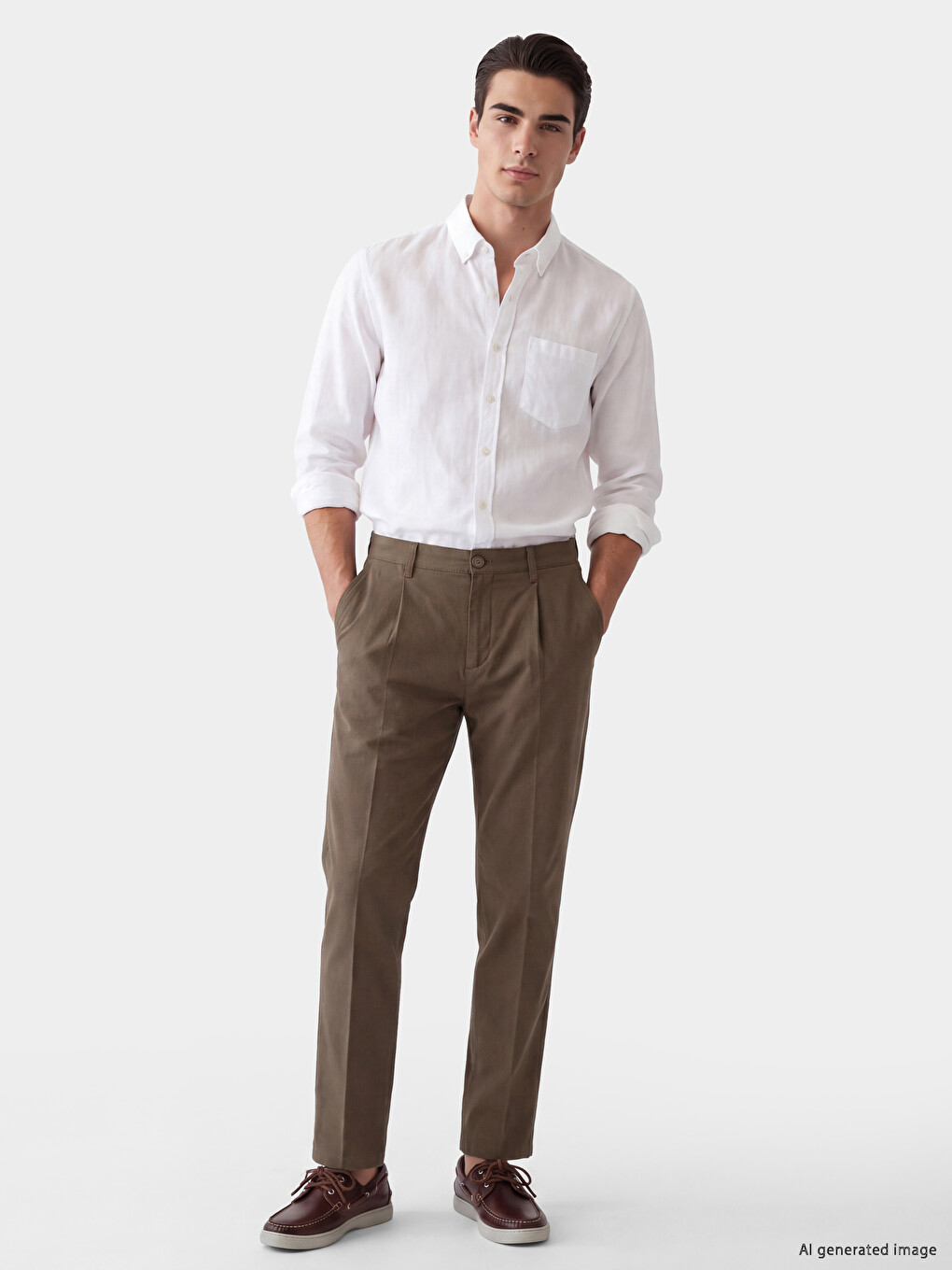 Kahverengi Regular Fit Erkek Chino Pantolon