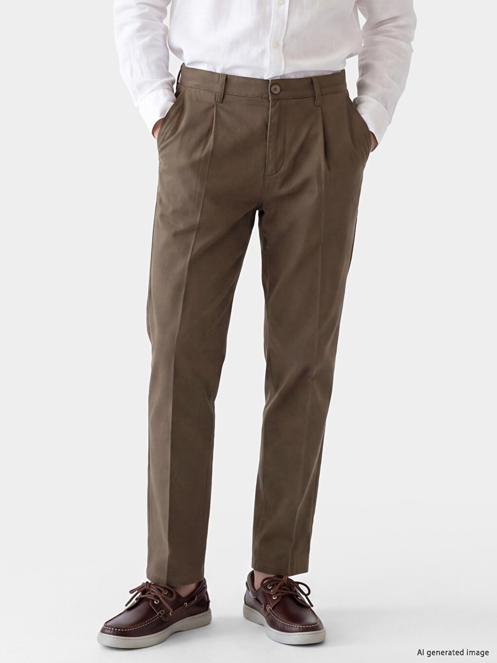 Kahverengi Regular Fit Erkek Chino Pantolon-1