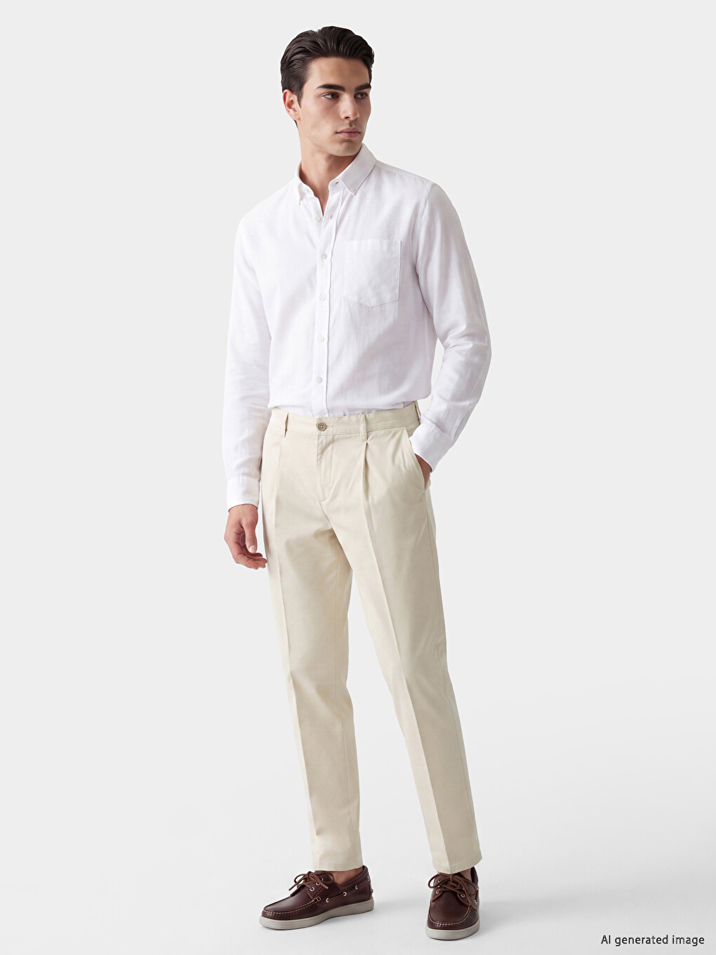 Bej Regular Fit Erkek Chino Pantolon